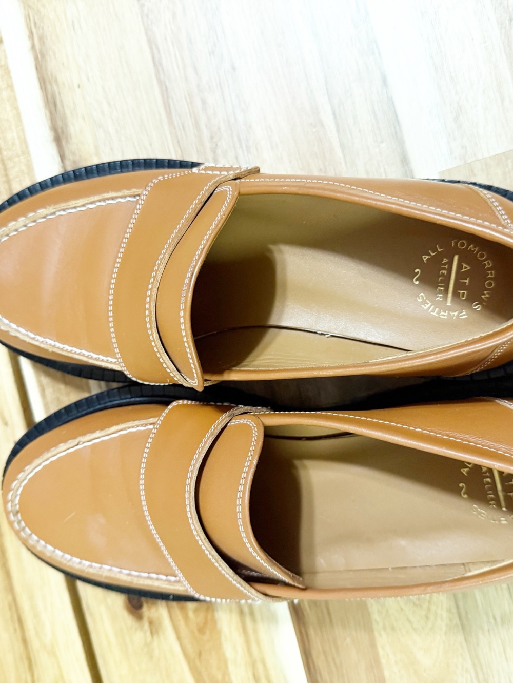 ATP Atelier Arechi Platform Brown Brandy Lug Sole Chunky Italian Leather Loafer - Picture 7 of 10